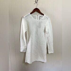 Rachel Comey crochet white chunky knit cotton samya dress size SM